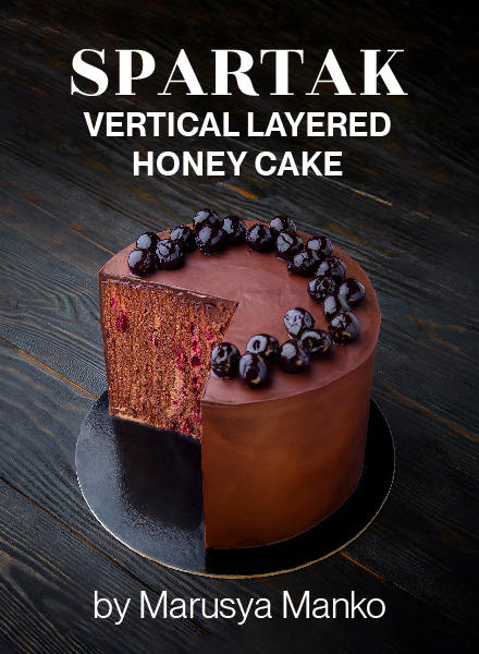 Vertical Layered Spartak Honey Cake