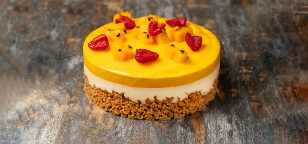 Mango-Passion Fruit No-bake Cheesecake