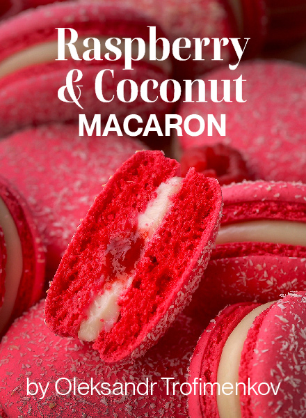 Raspberry and Coconut Macaron