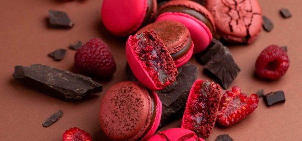 Raspberry, Milk Chocolate and Salted Caramel Macaron by Oleksandr Trofimenkov
