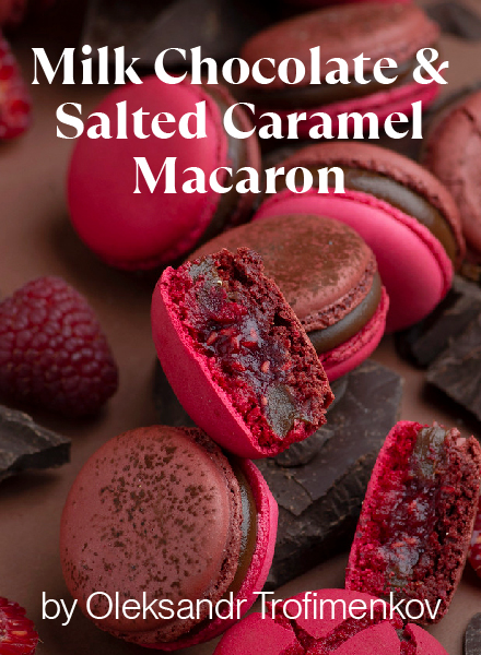 Raspberry, Milk Chocolate and Salted Caramel Macaron by Oleksandr Trofimenkov
