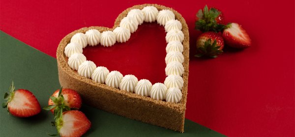 Strawberry Heart Baked Cheesecake by Oleksandr Trofimenkov