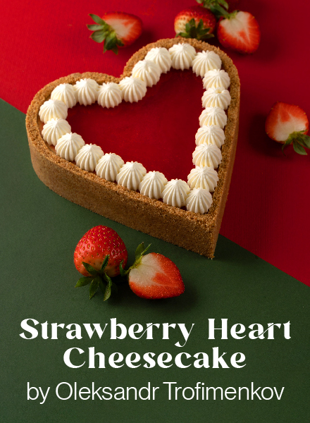 Strawberry Heart Baked Cheesecake by Oleksandr Trofimenkov