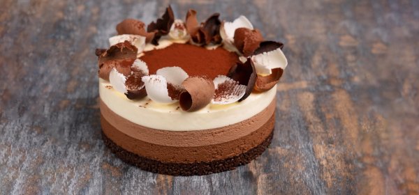 Three Chocolates No-bake Cheesecake