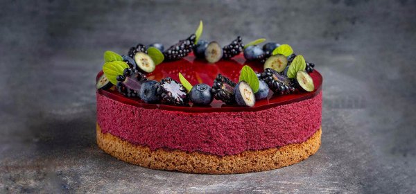 Blackcurrant Soufflé Cake